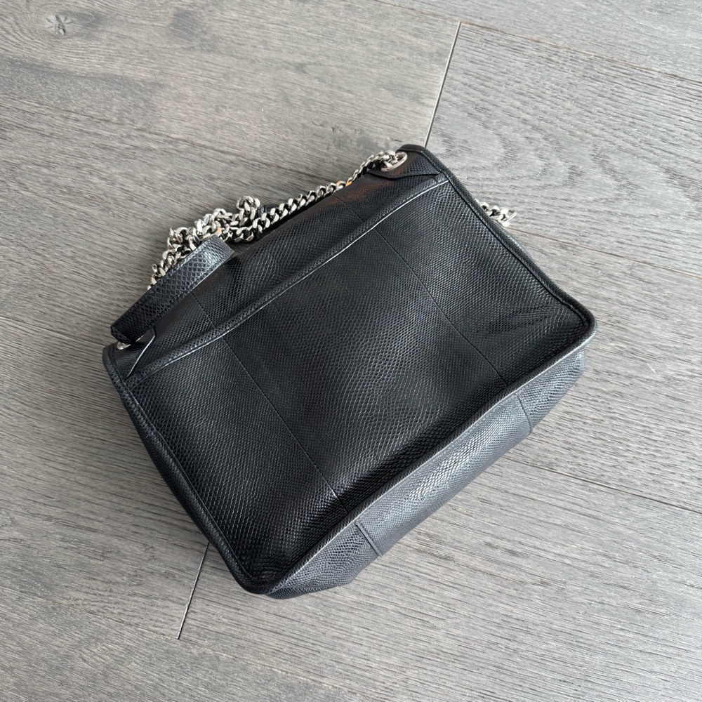 Saint Laurent Medium Niki Black Python Leather Sh… - image 8